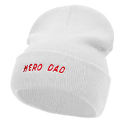 Hero Dad Embroidered 12 Inch Long Knitted Beanie