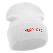 Hero Dad Embroidered 12 Inch Long Knitted Beanie