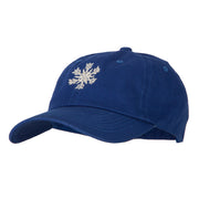 Glitter Snow Flake Embroidered Unstructured Washed Cap