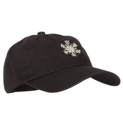 Glitter Snow Flake Embroidered Unstructured Washed Cap