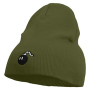 Mario Bomb Embroidered 8 inch Acrylic Short Beanie - Olive OSFM