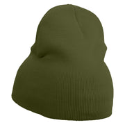 Mario Bomb Embroidered 8 inch Acrylic Short Beanie - Olive OSFM