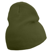 Mario Bomb Embroidered 8 inch Acrylic Short Beanie - Olive OSFM