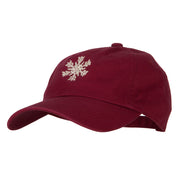 Glitter Snow Flake Embroidered Unstructured Washed Cap