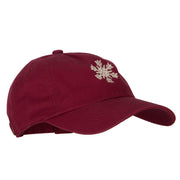 Glitter Snow Flake Embroidered Unstructured Washed Cap