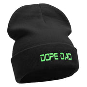 Dope Dad Embroidered 12 Inch Long Knitted Beanie