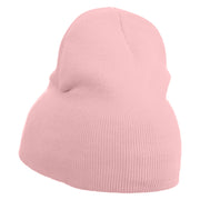 Mario Bomb Embroidered 8 inch Acrylic Short Beanie - Pink OSFM