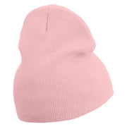 Mario Bomb Embroidered 8 inch Acrylic Short Beanie - Pink OSFM