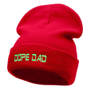 Dope Dad Embroidered 12 Inch Long Knitted Beanie