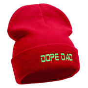 Dope Dad Embroidered 12 Inch Long Knitted Beanie