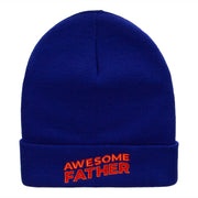 Awesome Father Embroidered 12 Inch Long Knitted Beanie