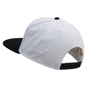 Mario Mushroom Paint Embroidered Two Tone Superior Cotton Twill Flat Bill Snapback Cap - Black-White OSFM