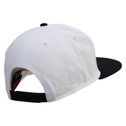 Mario Mushroom Paint Embroidered Two Tone Superior Cotton Twill Flat Bill Snapback Cap - Black-White OSFM