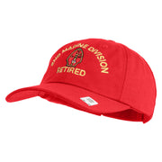 2nd Marine Division Retired Embroidered 6 Panel Unstructured Cotton Twill Cap Made in USA - Red OSFM