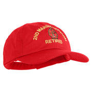 2nd Marine Division Retired Embroidered 6 Panel Unstructured Cotton Twill Cap Made in USA - Red OSFM