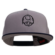 Mario Mushroom Paint Logo Embroidered Two Tone Superior Cotton Twill Flat Bill Snapback Cap