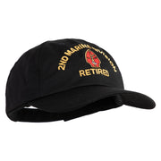 2nd Marine Division Retired Embroidered 6 Panel Unstructured Cotton Twill Cap Made in USA - Black OSFM