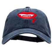 Dripping Lips Embroidered Unstructured Cotton Cap