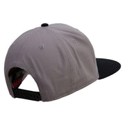 Mario Mushroom Paint Embroidered Two Tone Superior Cotton Twill Flat Bill Snapback Cap - Black-Grey OSFM