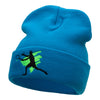 Tennis Action Player Silhouette Embroidered Long Knitted Beanie