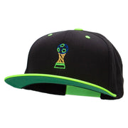 Soccer Ball Trophy Embroidered Wool Blend 2 Tone Classic Snapback - Black-Yellow OSFM