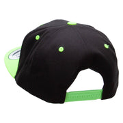 Soccer Ball Trophy Embroidered Wool Blend 2 Tone Classic Snapback - Black-Yellow OSFM