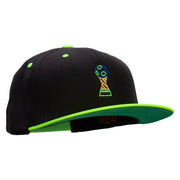 Soccer Ball Trophy Embroidered Wool Blend 2 Tone Classic Snapback - Black-Yellow OSFM