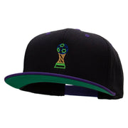 Soccer Ball Trophy Embroidered Wool Blend 2 Tone Classic Snapback - Black-Purple OSFM