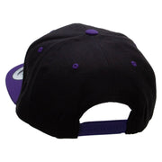 Soccer Ball Trophy Embroidered Wool Blend 2 Tone Classic Snapback - Black-Purple OSFM