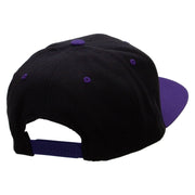 Soccer Ball Trophy Embroidered Wool Blend 2 Tone Classic Snapback - Black-Purple OSFM