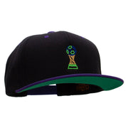 Soccer Ball Trophy Embroidered Wool Blend 2 Tone Classic Snapback - Black-Purple OSFM