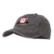 Santa with Christmas Lights Embroidered Washed Cap