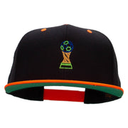 Soccer Ball Trophy Embroidered Wool Blend 2 Tone Classic Snapback - Black-Orange OSFM