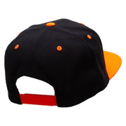 Soccer Ball Trophy Embroidered Wool Blend 2 Tone Classic Snapback - Black-Orange OSFM