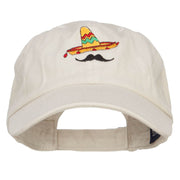 Mexico Sombrero Mustache Embroidered Low Cap