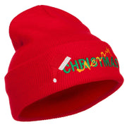 Merry Christmas Santa Hat Embroidered Long Beanie