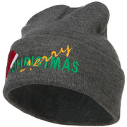 Merry Christmas Santa Hat Embroidered Long Beanie