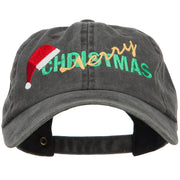 Merry Christmas Santa Hat Embroidered Unstructured Cap