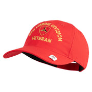 3rd Marine Division Veteran Embroidered 6 Panel Unstructured Cotton Twill Cap Made in USA - Red OSFM