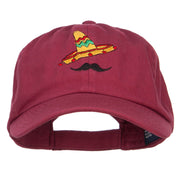 Mexico Sombrero Mustache Embroidered Low Cap