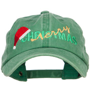 Merry Christmas Santa Hat Embroidered Unstructured Cap