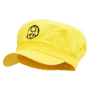 Mario Mushroom Paint Embroidered Cotton Elastic Newsboy Cap - Yellow OSFM