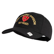 3rd Marine Division Retired Embroidered 6 Panel Unstructured Cotton Twill Cap Made in USA - Black OSFM