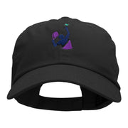 Serving Tennis Ball Embroidered Low Profile Dyed Cotton Twill Cap - Black OSFM