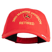 3rd Marine Division Retired Embroidered 6 Panel Unstructured Cotton Twill Cap Made in USA - Red OSFM
