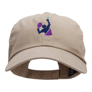 Serving Tennis Ball Embroidered Low Profile Dyed Cotton Twill Cap - Khaki OSFM