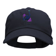 Serving Tennis Ball Embroidered Low Profile Dyed Cotton Twill Cap - Navy OSFM