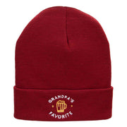 Grandpas Favorite Embroidered 12 Inch Long Knitted Beanie