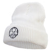 Mario Mushroom Paint Embroidered Big Stretch Waffle Stitch Cuff Beanie - White OSFM