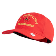 U.S. Marine Corps 3rd Marine Division Embroidered 6 Panel Unstructured Cotton Twill Cap Made in USA - Red OSFM